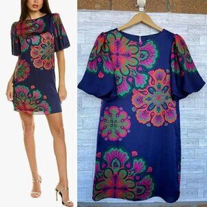 Trina Turk Luv Puff-Sleeve Floral-Print Mini Dress size 4